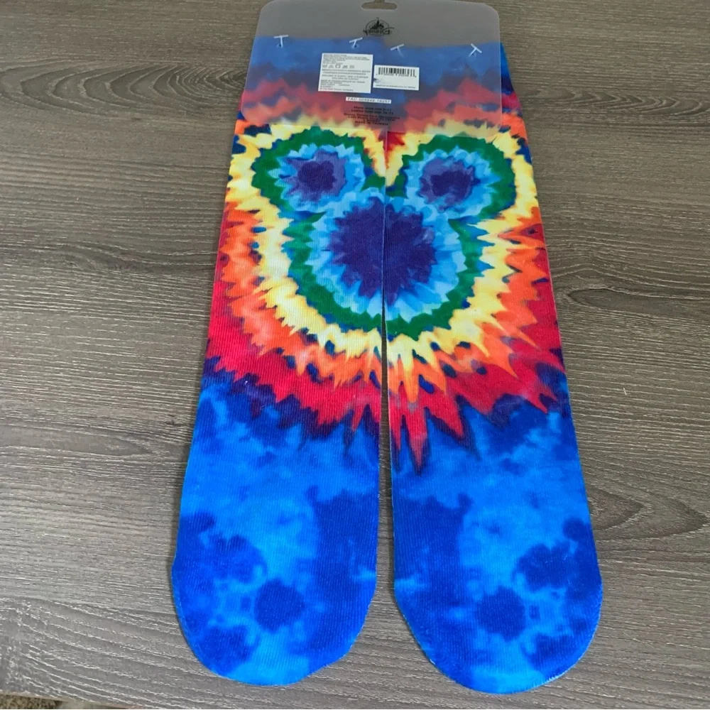 Disney Parks Disneyland Mickey Mouse Tie Dye Socks Rainbow